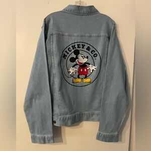 Mickey & CO. NWT Mickey Mouse Denim Screen Printed Jacket Unisex Size L